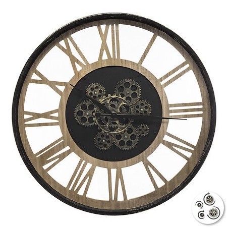 Horloge avec mécanisme Paul diam 57 cm métal et bois