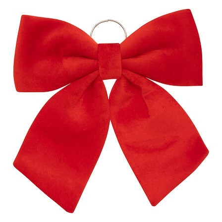 Nœud déco velours 35 x 40 cm rouge