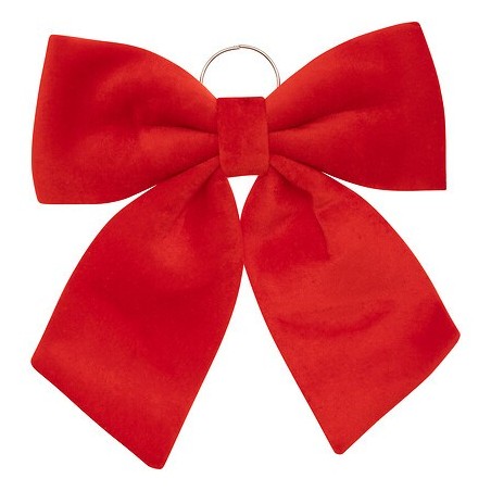 Nœud déco velours 35 x 40 cm rouge