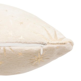 Coussin étoiles dorées 40x40cm blanc