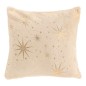 Coussin étoiles dorées 40x40cm blanc