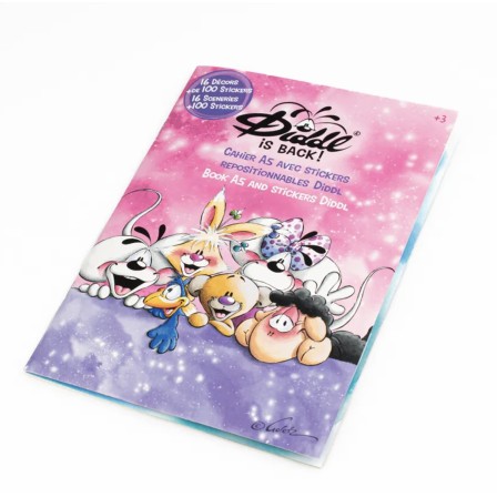 Cahier avec stickers repositionnables A5 Diddl