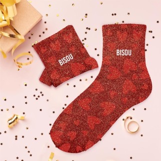 Chaussettes Paillettes Bisou