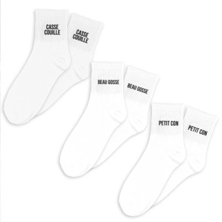 Coffret Trio Chaussettes Homme Casse Couille Blanc