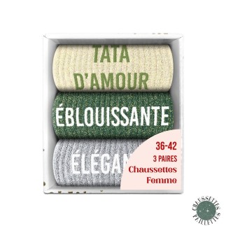 Coffret Trio Chaussettes Paillettes Tata D'amour
