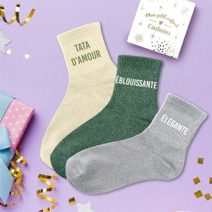 Coffret Trio Chaussettes Paillettes Tata D'amour
