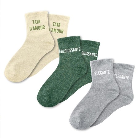 Coffret Trio Chaussettes Paillettes Tata D'amour
