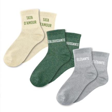 Coffret Trio Chaussettes Paillettes Tata D'amour
