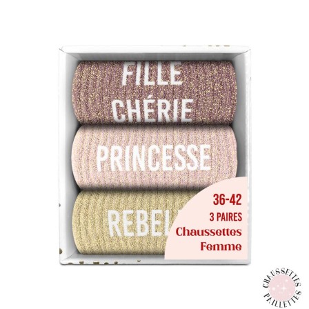 Coffret Trio Chaussettes Paillettes Fille Cherie Coffret Trio Chaussettes Paillettes Fille Cherie