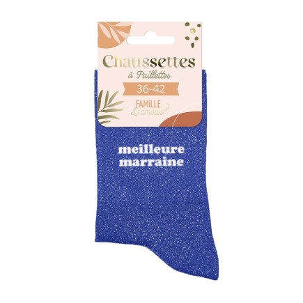 Chaussettes Paillettes Meilleure Marraine
