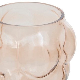 Vase verre soufflé 18 cm beige