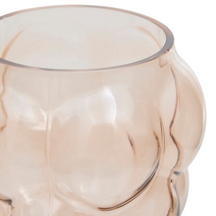 Vase verre soufflé 18 cm beige