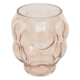 Vase verre soufflé 18 cm beige