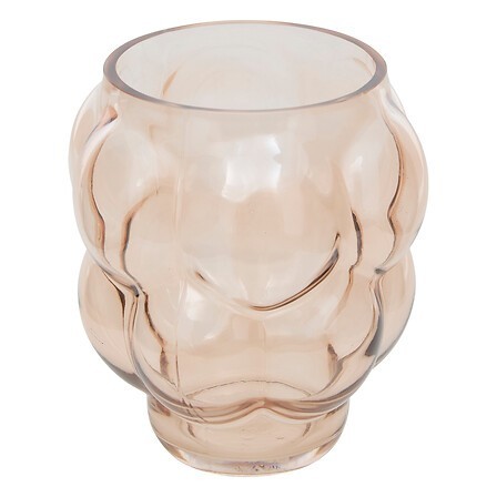Vase verre soufflé 18 cm beige