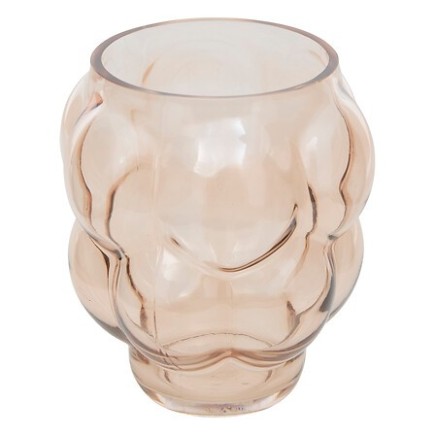 Vase verre soufflé 18 cm beige