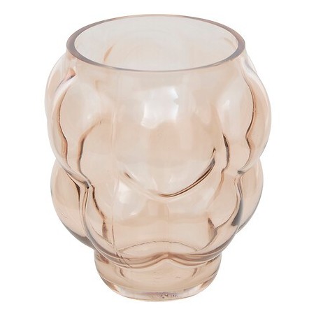 Vase verre soufflé 18 cm beige