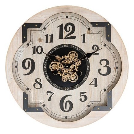 Horloge avec mécanisme McKensie diam 63 cm MDF beige