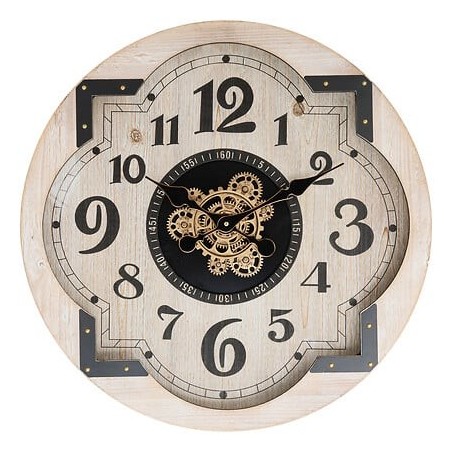 Horloge avec mécanisme McKensie diam 63 cm MDF beige