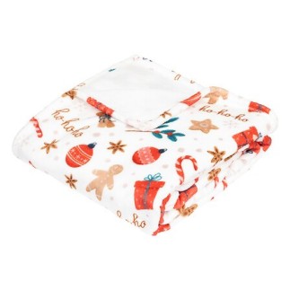 Plaid pain d'épice 130 x 180 cm blanc