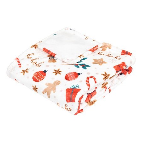 Plaid pain d'épice 130 x 180 cm blanc