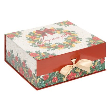 3 boîtes cadeau imprimées couronne Noël
