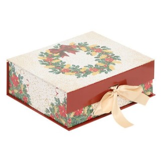 Lot de 3 boîtes cadeau rectangles imprimées couronne Dream rouge et blanc