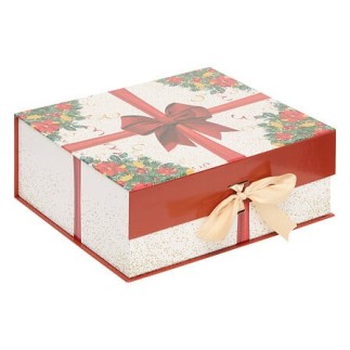 Lot de 3 boîtes cadeau rectangles imprimées couronne Dream rouge et blanc