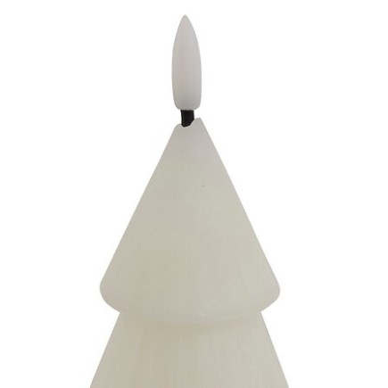 Bougie LED forme sapin 20 cm blanc