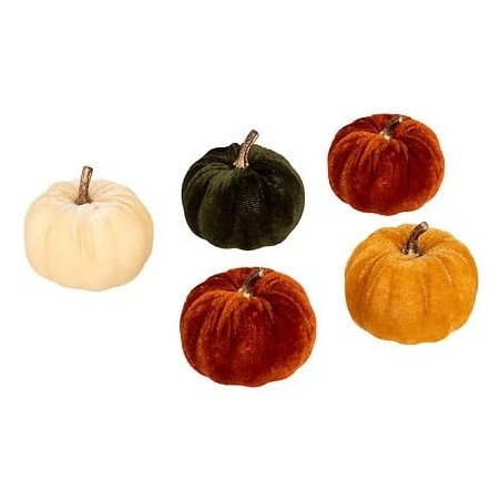 5 citrouilles polystyrène et velours