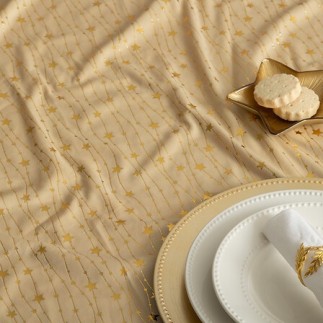Nappe velours étoiles 140x240cm doré