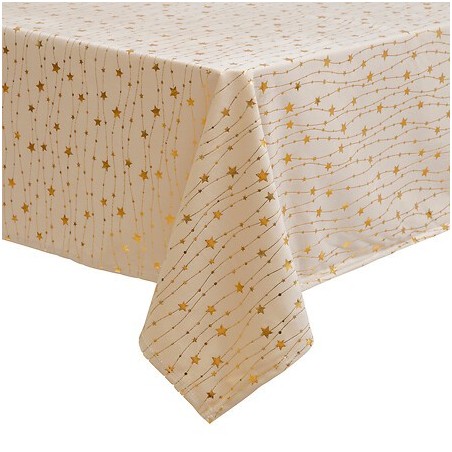 Nappe velours étoiles 140x240cm doré