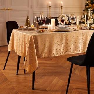 Nappe velours étoiles 140x240cm doré