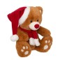Peluche ours brun bonnet 34 cm marron