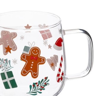 Mug verre imprimé Noël 54 cl