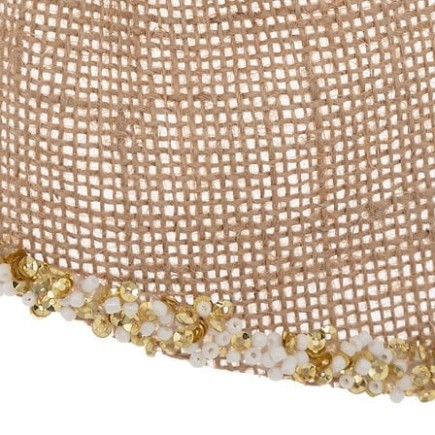 Noeud déco givré 20x24cm jute beige