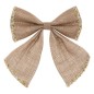 Noeud déco givré 20x24cm jute beige