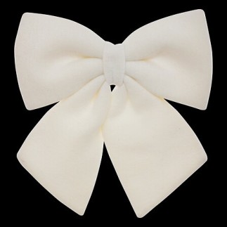 Nœud déco 40 x 43 cm laine blanc