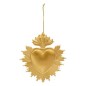 Sujet cœur ex-voto métal 14 cm doré