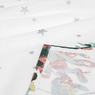 Nappe coton branches 140x240cm blanc