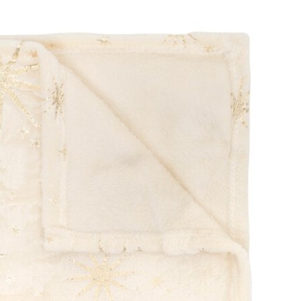 Plaid étoiles dorées 130x180cm ivoire