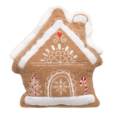 Coussin forme maison pain d'épice