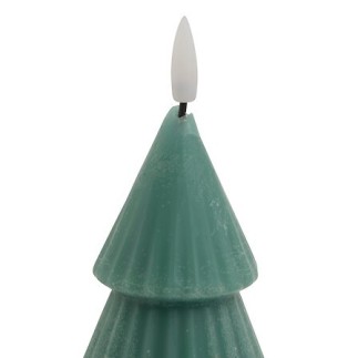 Bougie LED forme sapin 20 cm vert