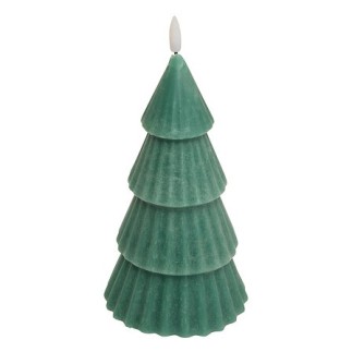 Bougie LED forme sapin 20 cm vert