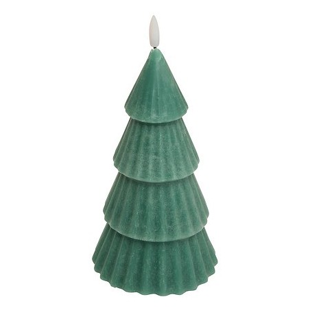 Bougie LED forme sapin 20 cm vert