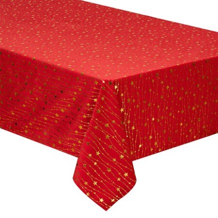 Nappe velours étoiles 140x240cm rouge