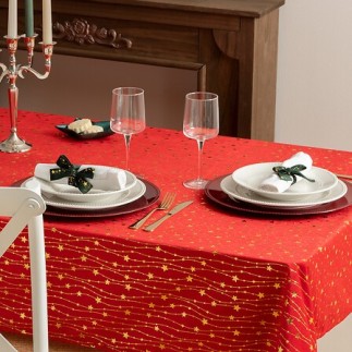 Nappe velours étoiles 140x240cm rouge