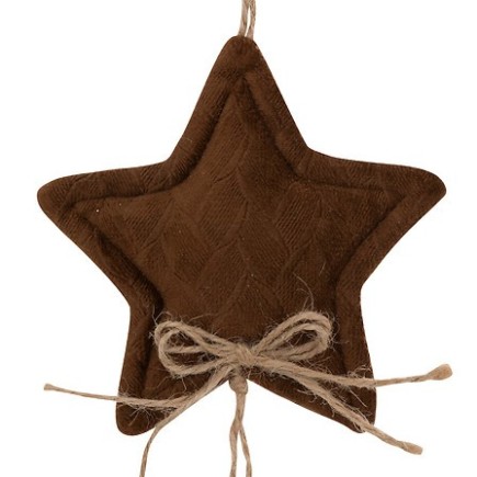 Sujet étoile velours textile haut 36 cm