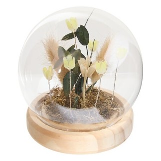 Compo fleurs séchées Stila globe LED beige