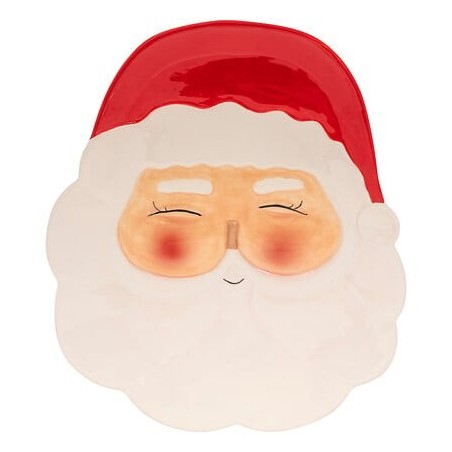 Assiette tête de Père Noël céramique