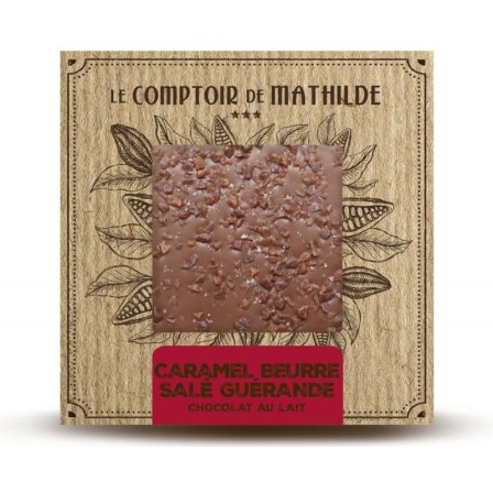 TABLETTE CHOCOLAT LAIT CARAMEL BEURRE SALE ET FLEUR DE SEL 80G